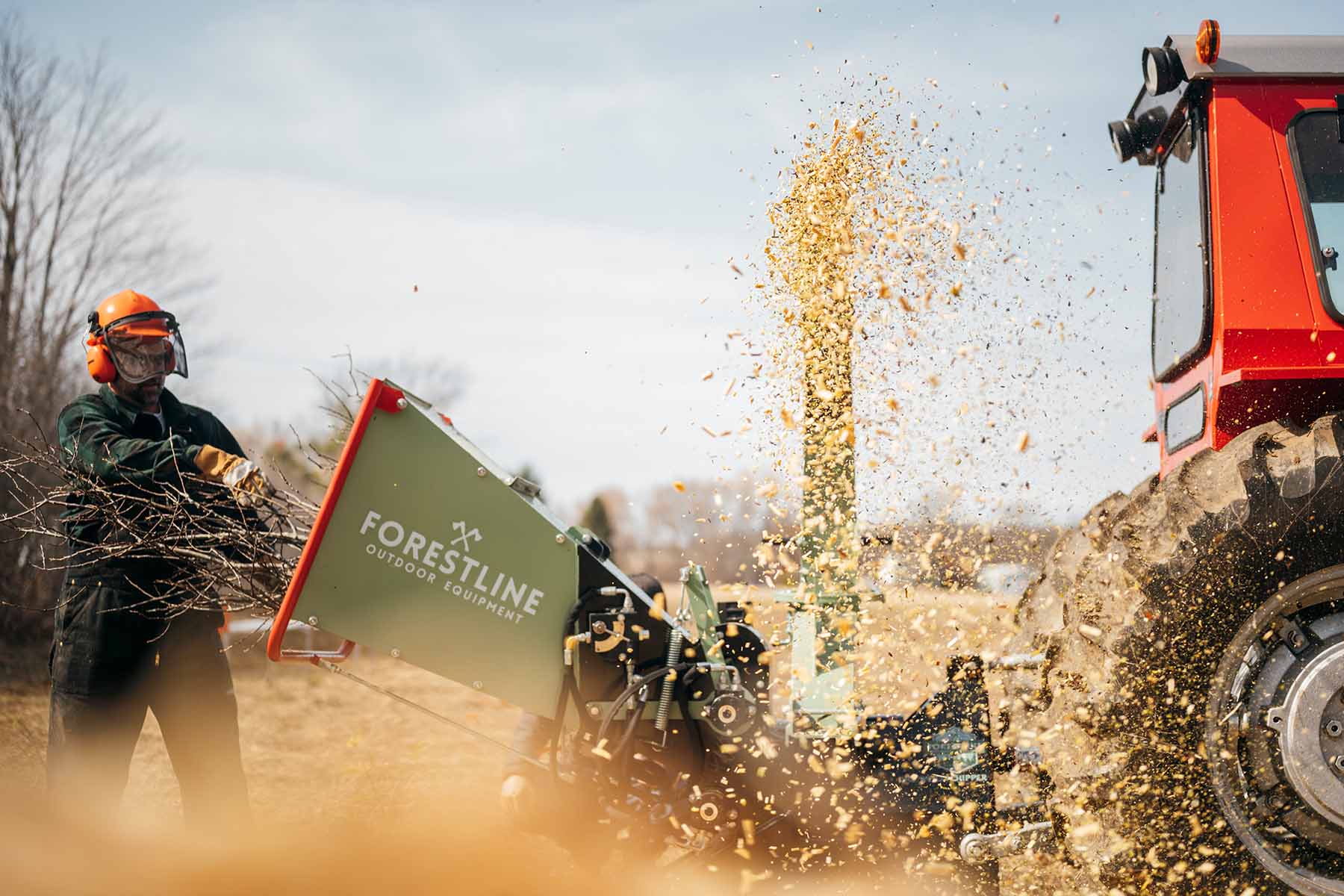 ForestLine DH8 8" PTO Wood Chipper with Dual Hydraulic In-feed