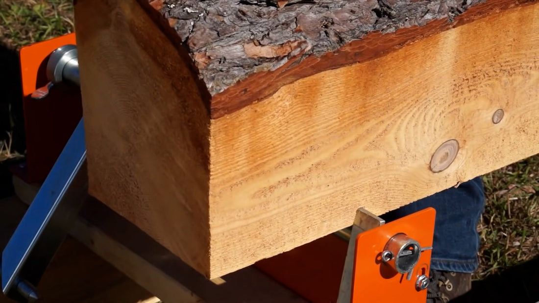 Folding log rests with built-in cant stops