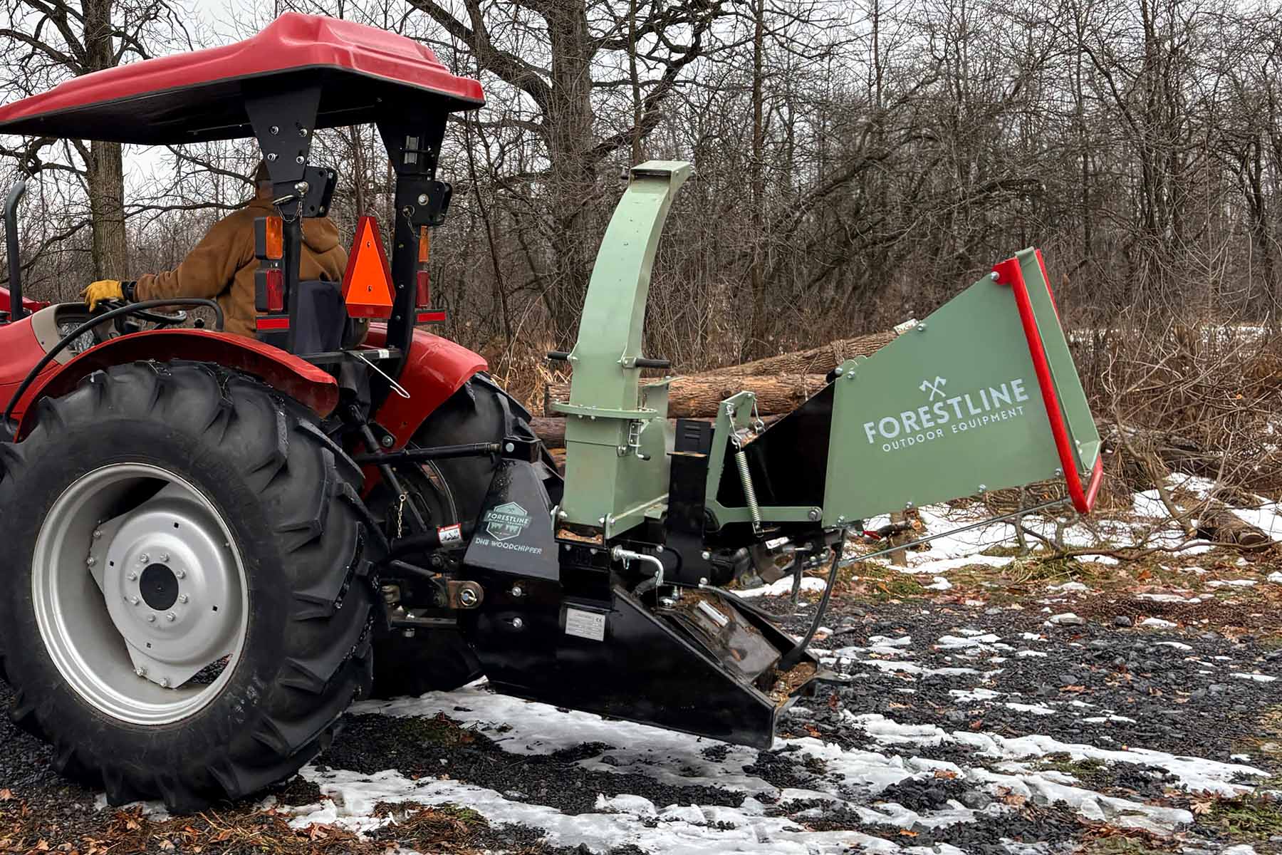 Débroyeur de bois Forestline DH8 PTO 8" avec double alimentation hydraulique